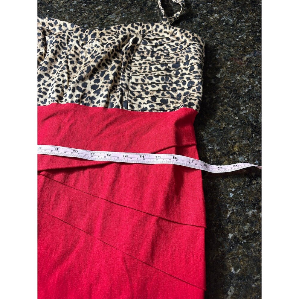 Torrid Dress Womens Plus Size 16 Red Leopard Print Midi Sheath Bustier - Picture 7 of 11